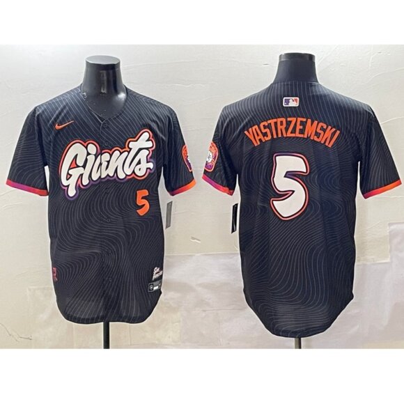 Mens Youths Kids Womens Mike Yastrzemski Stitched Black Jersey